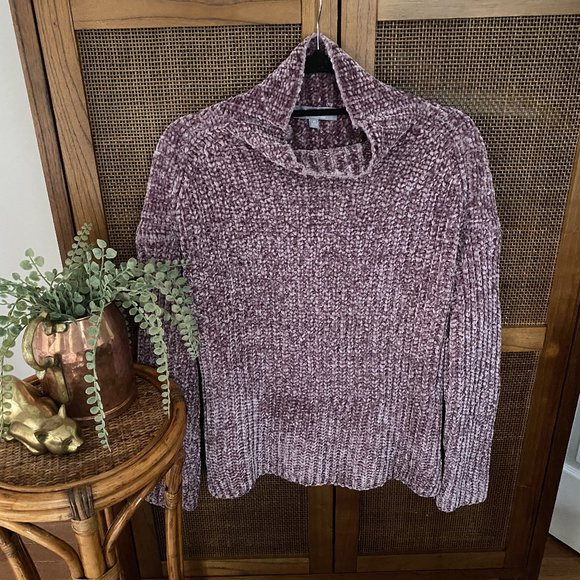 marbled Sweaters - Marbled • Chenille Mock Neck Pull Over Sweater • M